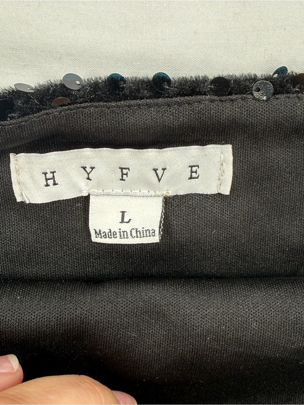 HYFVE Black Sequin Strapless Crop Top - Picture 3 of 4